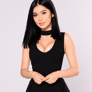 Black romper choker romper